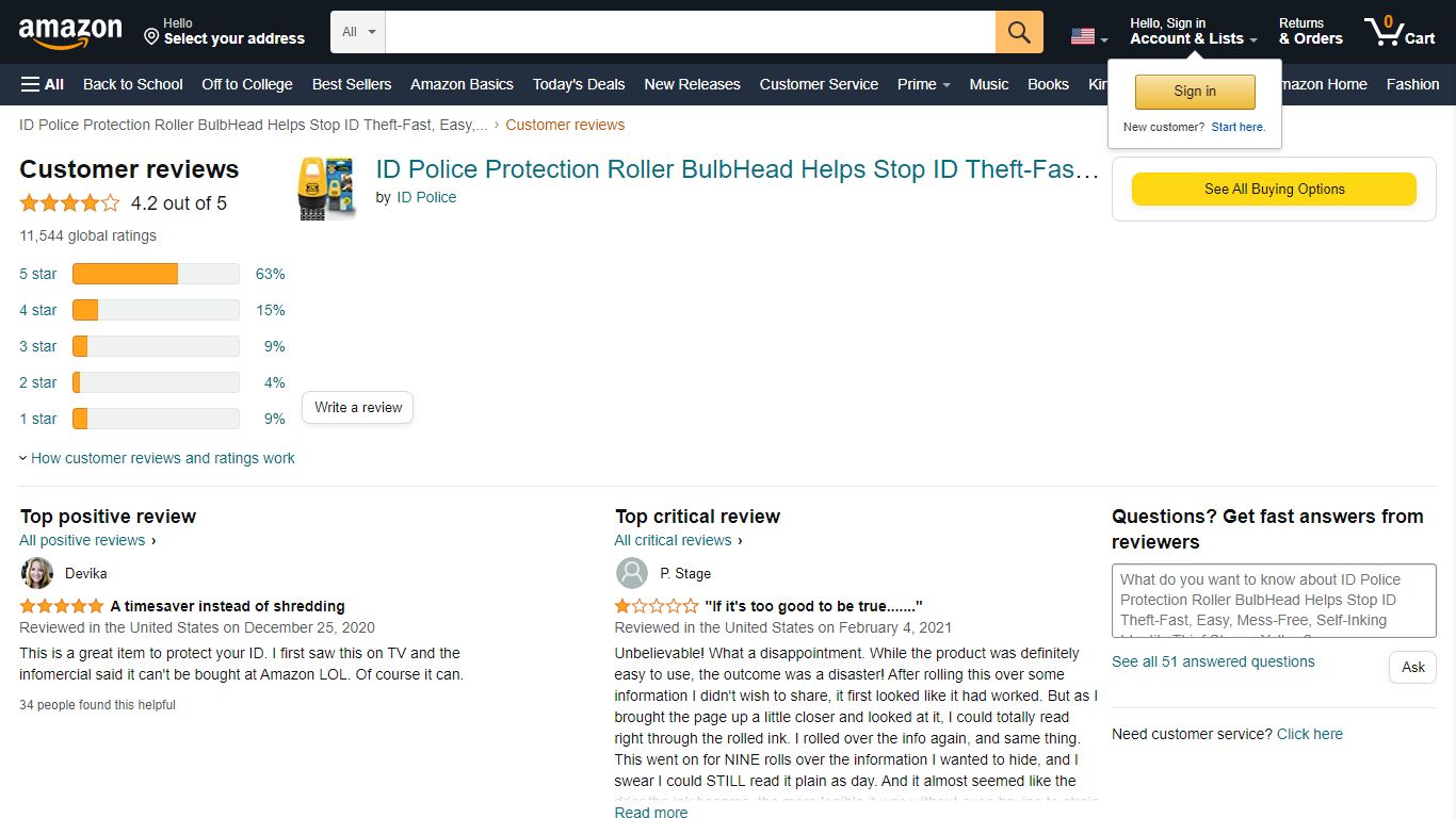 Amazon.com: Customer reviews: ID Police Protection Roller BulbHead ...